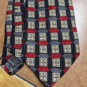 Robert Talbott Best Of Class‎ Brilliant Gray Red Silver Silk Tie